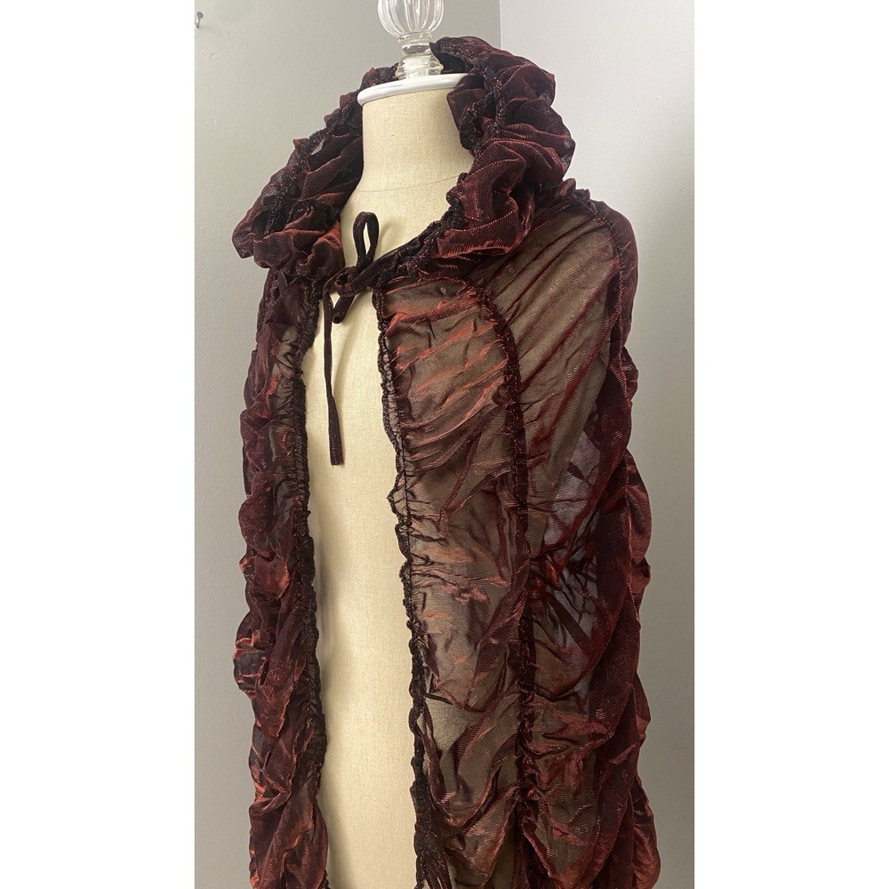 Adult Cape Costume Gothic Sheer Vampiress Red Riding Hood Halloween Renaissance